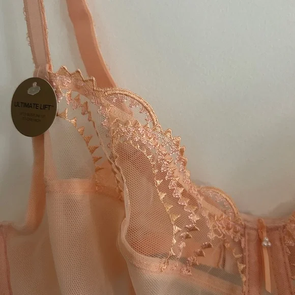 Wacoal Peach Sheer Underwire Bra - Picture 3 of 5